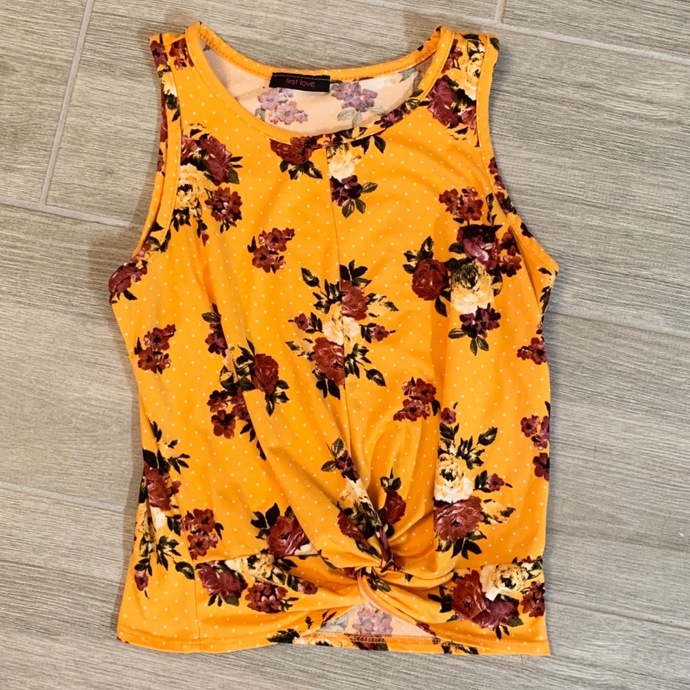 First Love yellow floral top